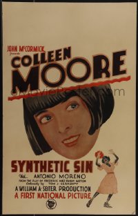 5j0447 SYNTHETIC SIN WC 1929 art of pretty small town actress Colleen Moore & in blackface!