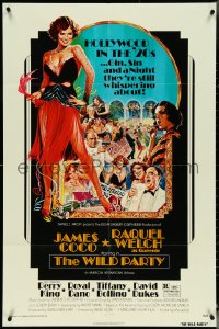 5j1228 WILD PARTY 1sh 1975 AIP, super sexy flapper Raquel Welch, art by Akimoto!