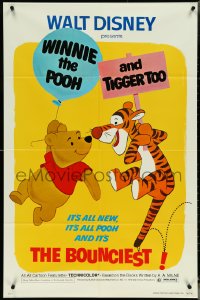 5j1229 WINNIE THE POOH & TIGGER TOO 1sh 1974 Walt Disney, characters created by A.A. Milne!