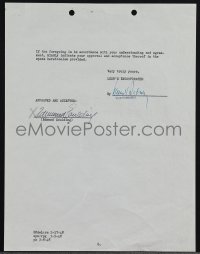 5j0022 EDMUND GOULDING signed contract 1948 paid $15,000 to direct East Side West Side!