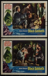 5j1482 BLACK SABBATH 8 LCs 1964 Mario Bava's I Tre volti Della Paura, creepy Boris Karloff!