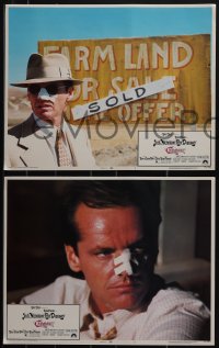 5j1488 CHINATOWN 8 LCs 1974 great images of Jack Nicholson in Roman Polanski film noir classic!