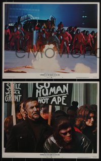 5j1492 CONQUEST OF THE PLANET OF THE APES 8 LCs 1972 Roddy McDowall, the revolt of the apes!