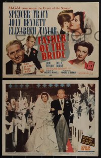 5j1501 FATHER OF THE BRIDE 8 LCs 1950 Elizabeth Taylor, Spencer Tracy, Joan Bennett, Russ Tamblyn!