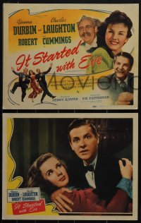 5j1511 IT STARTED WITH EVE 8 LCs 1941 Deanna Durbin, Charles Laughton & Robert Cummings, musical!