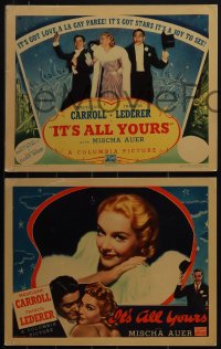 5j1512 IT'S ALL YOURS 8 LCs 1937 great image of Madeleine Carroll, Lederer & Auer, complete set!