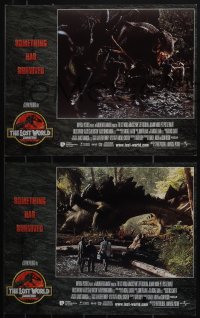 5j1516 JURASSIC PARK 2 8 LCs 1996 The Lost World, Steven Spielberg, something has survived!