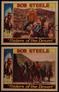 5j1600 RIDERS OF THE DESERT 5 LCs 1932 Bob Steele rescues Gertrude Messenger, cool image of bad guys!