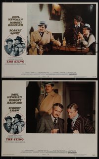 5j1564 STING 8 LCs 1974 con men Paul Newman & Robert Redford, Robert Shaw, Amsel border art!