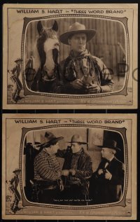 5j1596 THREE WORD BRAND 6 LCs 1921 great images of western cowboy William S. Hart & Jane Novak, rare!