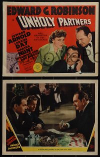 5j1577 UNHOLY PARTNERS 8 LCs 1941 Edward G. Robinson, gambler Edward Arnold & Day, complete set!