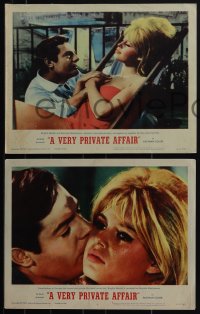 5j1587 VERY PRIVATE AFFAIR 7 LCs 1962 Vie Privee, Marcello Mastroianni, sexiest Brigitte Bardot!