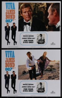 5j0340 VIVA JAMES BOND signed #1/3 set of 4 faux LCs 2021 great scenes from For Your Eyes Only!