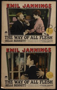 5j1626 WAY OF ALL FLESH 3 LCs 1927 great portraits of Best Actor Oscar winner Emil Jannings!