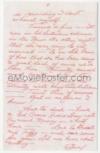 5j0041 BONITA GRANVILLE signed letter 1946 to director Lucky Humberstone, great content + telegram!