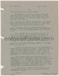 5j0050 JERRY WALD signed letter 1932 2-page letter to Jimmy Star of the Herald Examiner!