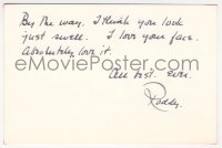 5j0141 RODDY MCDOWALL signed letter 1981 sending Lillian Gish photos he took at long last!