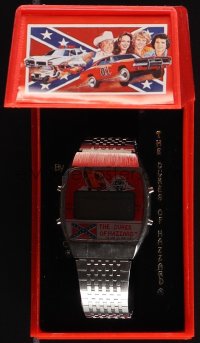 5j1656 DUKES OF HAZZARD Unisonic wristwatch with original box 1981 with Dixie Melody alarm!