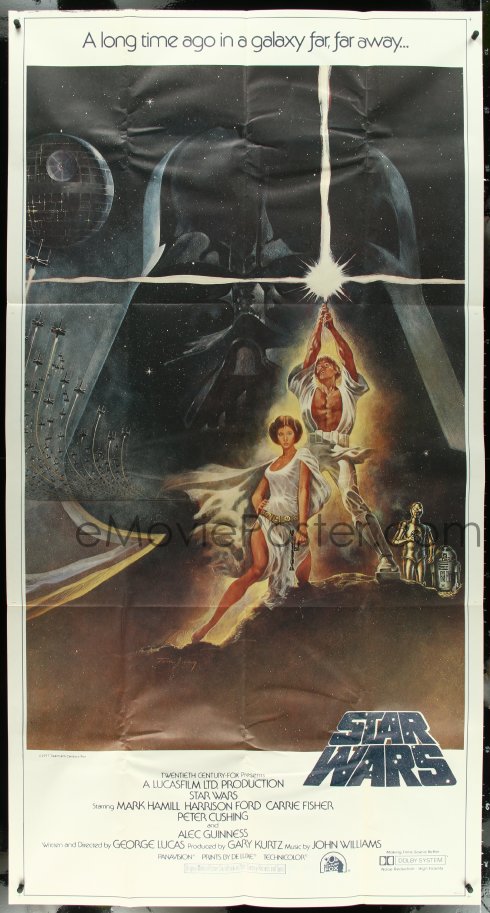 Film poster for George Lucas film 'Star Wars' an American epic space/science  fiction film series created by George Lucas Stock Photo - Alamy