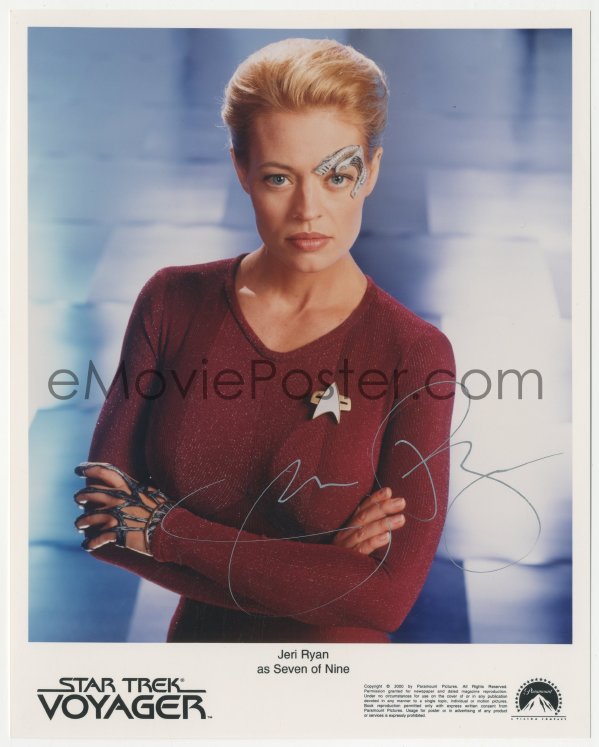 5j0177 Jeri Ryan Signed Color 8x10 Tv Still 2000 Portrait As Seven Of Nine In 3788