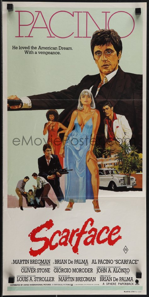 eMoviePoster.com: 5j0803 SCARFACE Aust daybill 1984 art of Al