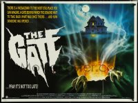 5k0063 GATE British quad 1986 cool horror art of monster emerging from hole by Renato Casaro!