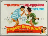 5k0092 STRANGE BEDFELLOWS British quad 1965 Lollobrigida & Hudson love to fight, but not all night!