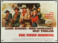 5k0104 TRAIN ROBBERS British quad 1973 great art of cowboy John Wayne & sexy Ann-Margret by Casaro!