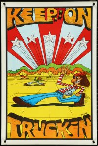 5k0212 KEEP ON TRUCKIN' 23x35 commercial poster 1971 Ruhman art based on Robert Crumb's!