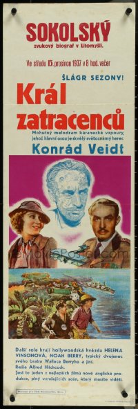 5k0114 KING OF THE DAMNED Czech 12x38 1937 Conrad Veidt, Helen Vinson, Cecil Ramage, ultra rare!