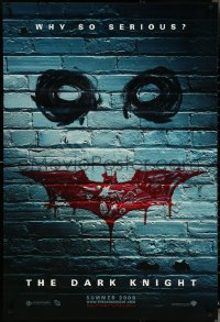 5k0360 DARK KNIGHT teaser 1sh 2008 why so serious? cool graffiti image of the Joker's face!