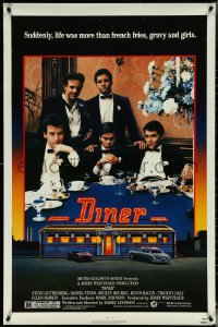 5k0370 DINER 1sh 1982 Barry Levinson, Kevin Bacon, Daniel Stern, Mickey Rourke, art by Joe Garnett!