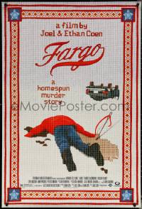 5k0387 FARGO DS 1sh 1996 a homespun murder story from Coen Brothers, Dormand, needlepoint design!