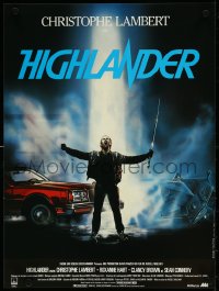 5k0588 HIGHLANDER French 16x22 1986 different Rombi art of immortal Christopher Lambert with sword!