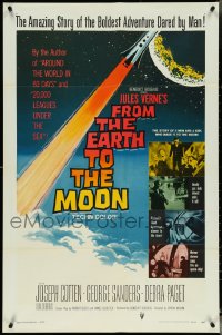 5k0402 FROM THE EARTH TO THE MOON 1sh 1958 Jules Verne's boldest adventure dared by man!