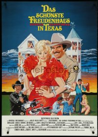 5k0279 BEST LITTLE WHOREHOUSE IN TEXAS German 1982 Burt Reynolds & Dolly Parton by Salk, rare!