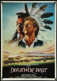 5k0292 DANCES WITH WOLVES German 1991 different Renato Casaro art of Kevin Costner & Graham Greene!