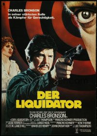 5k0300 EVIL THAT MEN DO German 1984 close-up art of tough guy Charles Bronson with pistol, rare!