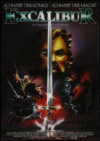 5k0301 EXCALIBUR German 1981 John Boorman directed, Peak art of Robert Addie as Mordred in mask!