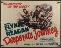 5k0681 DESPERATE JOURNEY 1/2sh 1942 Errol Flynn & Ronald Reagan crash-land during World War II!