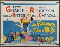 5k0686 FARMER TAKES A WIFE 1/2sh 1953 great art of Dale Robertson dancing with sexy Betty Grable!