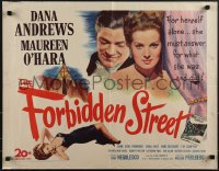 5k0688 FORBIDDEN STREET 1/2sh 1949 great close up art of Dana Andrews & sexy Maureen O'Hara!