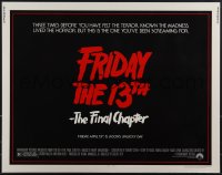 5k0689 FRIDAY THE 13th - THE FINAL CHAPTER 1/2sh 1984 Part IV, slasher sequel, Jason's unlucky day!