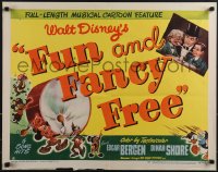 5k0690 FUN & FANCY FREE style B 1/2sh 1947 Disney, Mickey Mouse, Bergen, Snerd & McCarthy, rare!