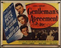 5k0692 GENTLEMAN'S AGREEMENT 1/2sh 1947 Elia Kazan, Gregory Peck, Dorothy McGuire, John Garfield!