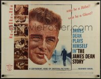 5k0703 JAMES DEAN STORY 1/2sh 1957 cool close up smoking artwork, was he a Rebel or a Giant?