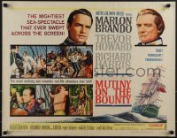 5k0714 MUTINY ON THE BOUNTY 1/2sh 1962 Marlon Brando & Tarita, cool art of the ship at sea!