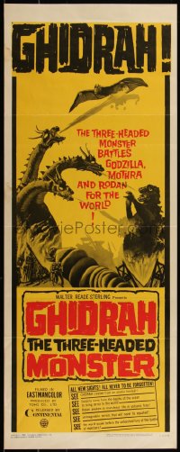 5k0921 GHIDRAH THE THREE HEADED MONSTER insert 1965 Toho, Godzilla, Mothra, and Rodan!