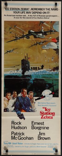 5k0928 ICE STATION ZEBRA insert 1969 Rock Hudson, Jim Brown, Ernest Borgnine, Bob McCall art!