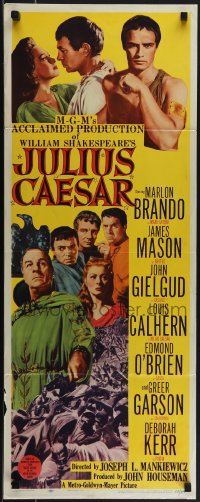 5k0934 JULIUS CAESAR insert 1953 art of Marlon Brando, James Mason & Greer Garson, Shakespeare